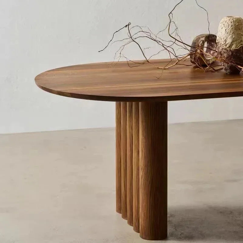 Luxury Italian Oak Dining Table – Modern Round Solid Wood
