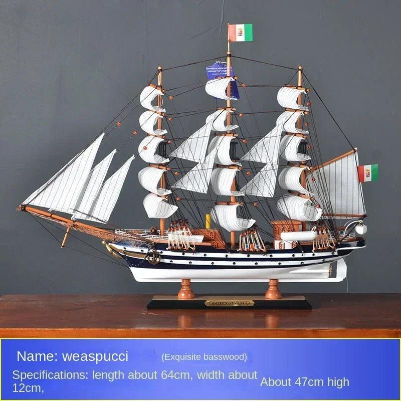 High-quality wooden ship ornament for timeless decoration