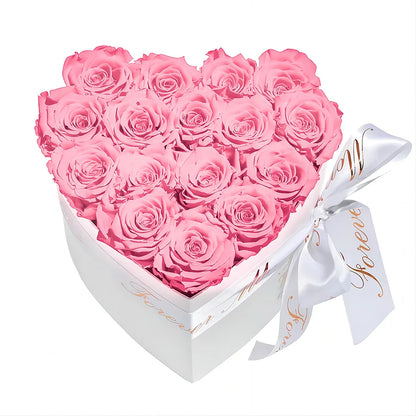 MODFIN heart rose box, beautifully packaged and ready for gifting.