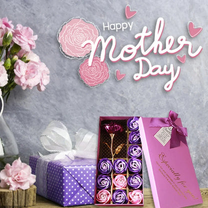 Rose soap gift set, floral bouquet in a box.