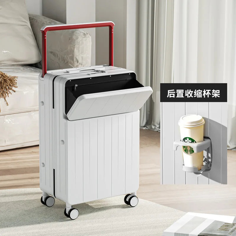 20&quot;-26&quot; Wide Pull Bar Suitcase Front-Opening Suitcase