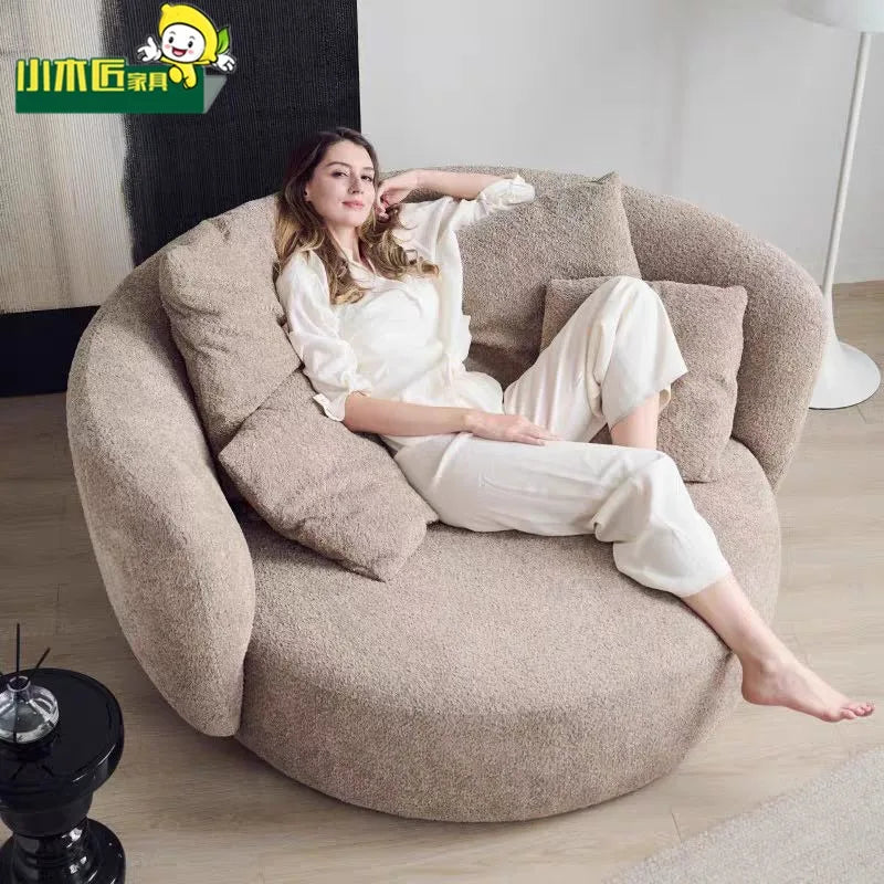 Nordic Cream Style Single Wonton Sofa