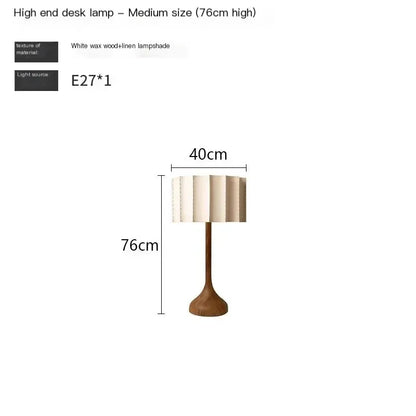 Measurement chart of a high-end desk lamp with dimensions on a white background