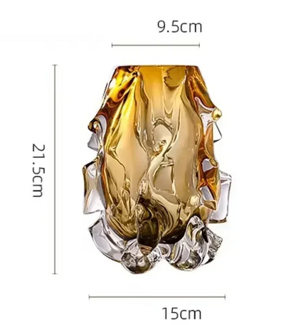 High-grade Crystal Glass Art Vase – Modern Elegance for Every Space