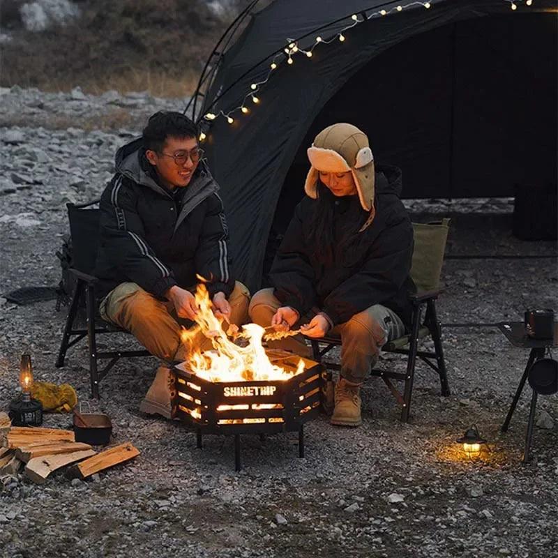ShineTrip-Portable Folding Fire Pit For Outdoor Camping High Temperature And Corrosion Resistant Carbon Steel Incinerator - In home decor