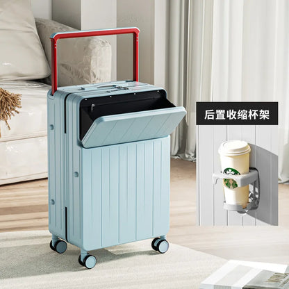 20&quot;-26&quot; Wide Pull Bar Suitcase Front-Opening Suitcase