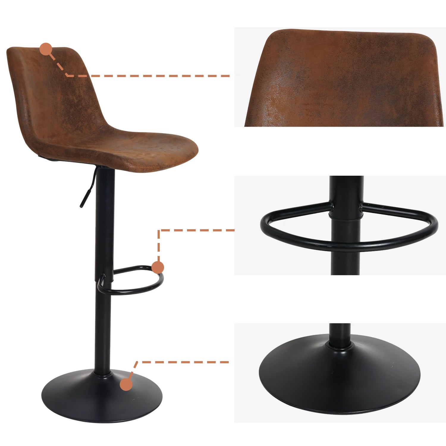 Padded leather seat for maximum comfort and support