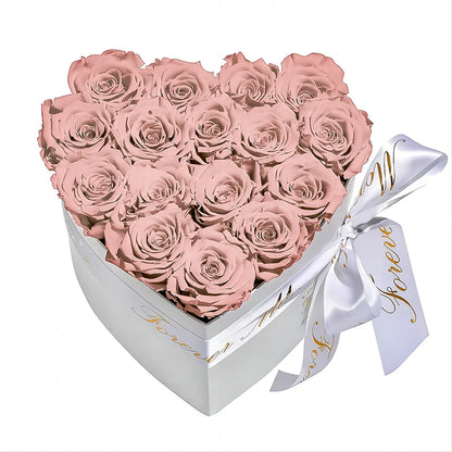 MODFIN heart rose box, beautifully packaged and ready for gifting.