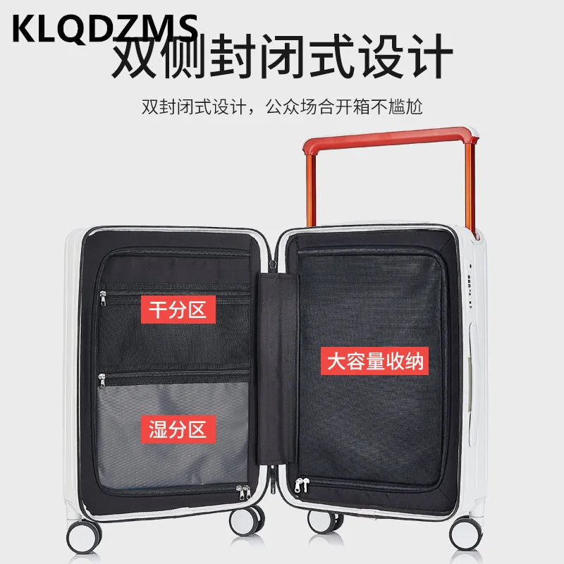 20&quot;-26&quot; Wide Pull Bar Suitcase Front-Opening Suitcase