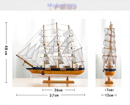 Pre-assembled wooden ship model inspired by Age of Voyages