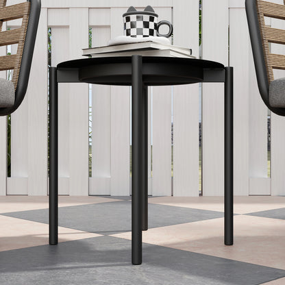3-Piece Rattan Bistro Set with Cushions &amp; Glass Table