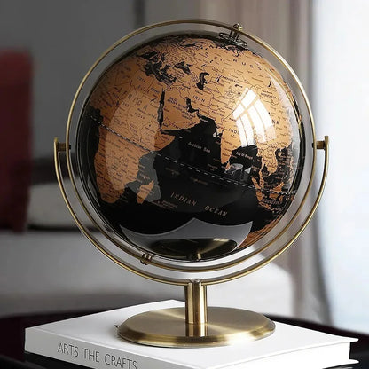 Modern Black and Gold World Globe