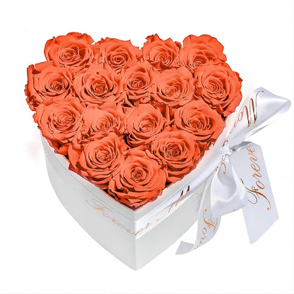 MODFIN Eternal Heart Rose Box: 16-18 Real Preserved Roses - The Ultimate Valentine&