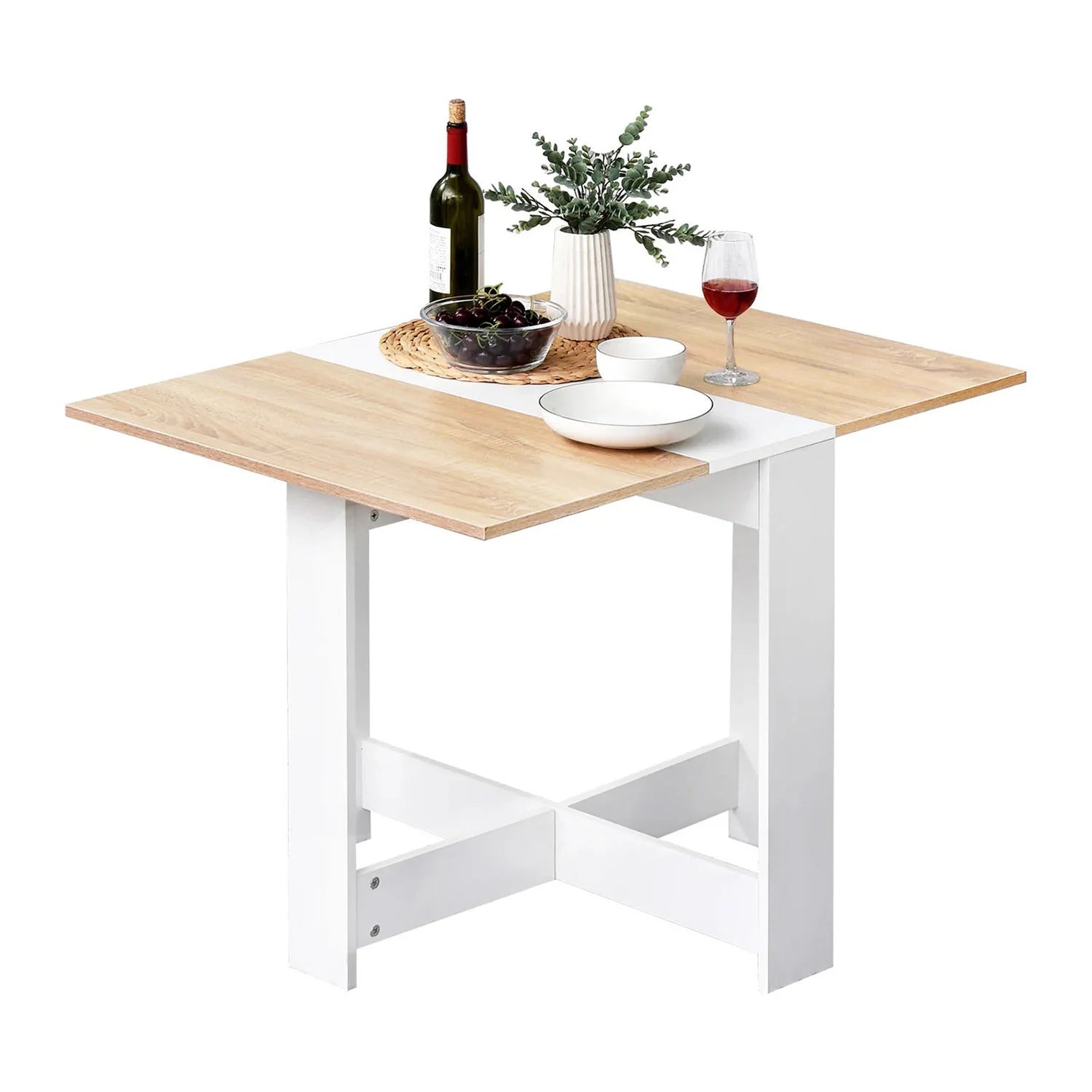 Particleboard dining table with melamine-coated top.&quot;