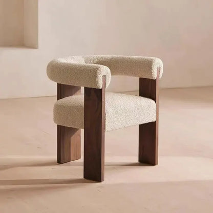 Sumptuous natural lambskin upholstery on a comfortable and stylish solid wood dining chair.