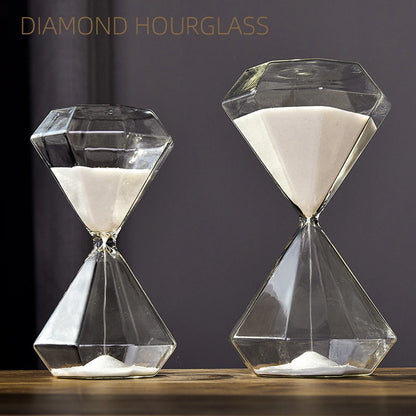 Transparent Diamond Hourglass – 5/15/30 Minute Decorative Timer