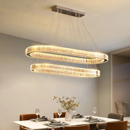 Modern Luxury Crystal LED Pendant Light – Dining &amp; Bar Chandelier