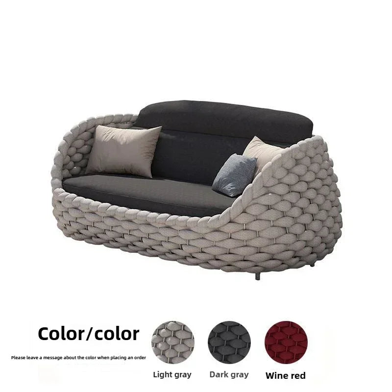 Soft Fabric Cushion Detail for Comfortable Outdoor Rattan Seating