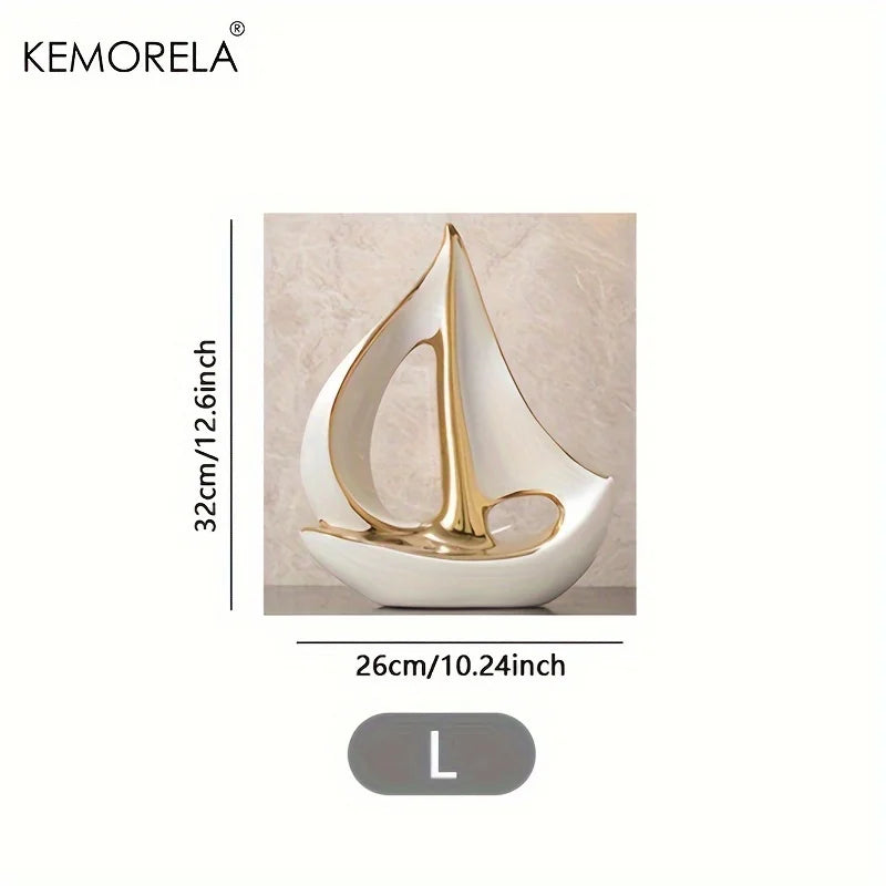 &quot;Decorative sailboat ornament for sophisticated living room settings&quot;