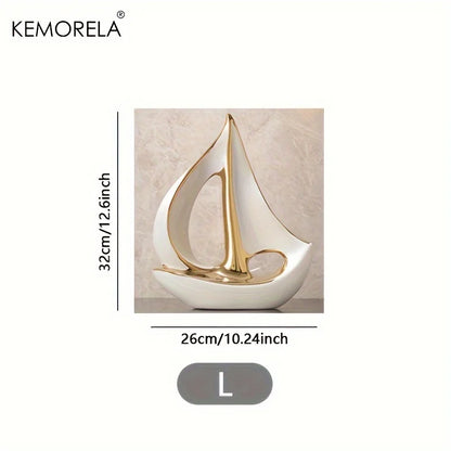 &quot;Decorative sailboat ornament for sophisticated living room settings&quot;