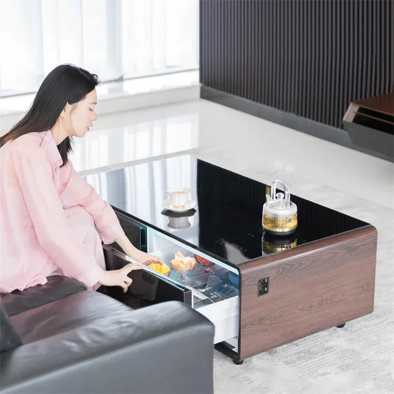 Smart Coffee Table with Dual Refrigerated Drawers