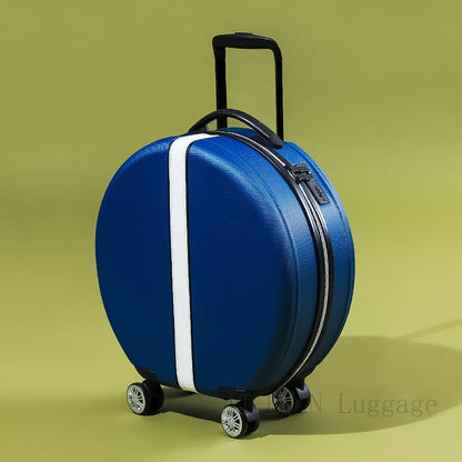 Rounded 18-inch cabin trolley luggage in ABS material with TSA lock.