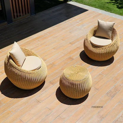 Rattan outdoor seating with modern design