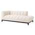 Beige sofa with black legs on a white background