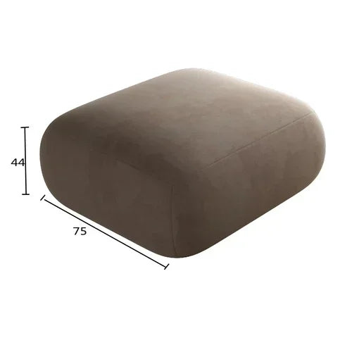 Brown cushion with dimensions on a white background