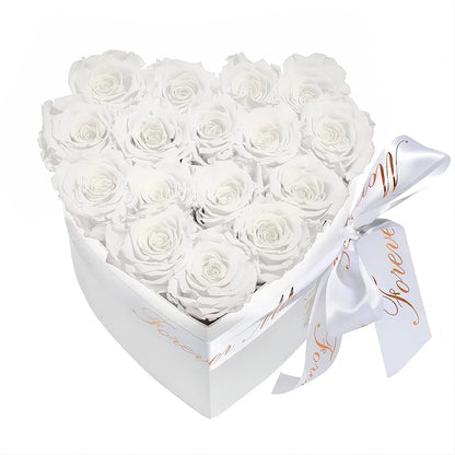 Elegant preserved rose display for anniversaries or other special occasions.