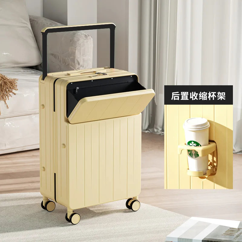 20&quot;-26&quot; Wide Pull Bar Suitcase Front-Opening Suitcase