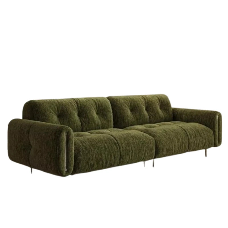 Green sofa on a white background