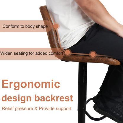 Tall industrial bar stool with ergonomic seat design