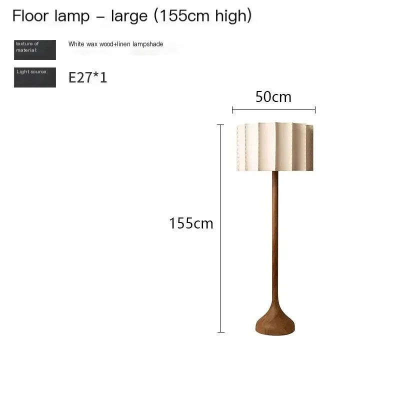 Floor lamp with dimensions and specifications on a white background