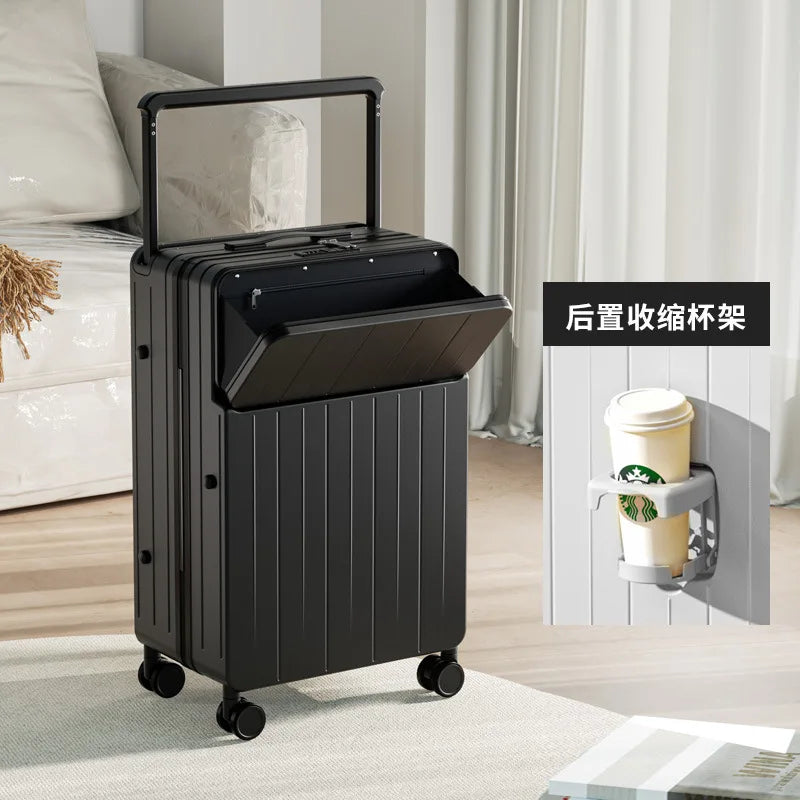 20&quot;-26&quot; Wide Pull Bar Suitcase Front-Opening Suitcase