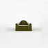 Green chair with white accents on a white background