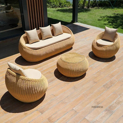 Rattan and wicker garden table and chairs set