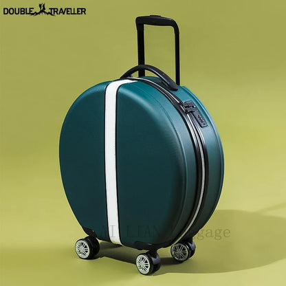 Compact and lightweight 18-inch carry-on suitcase with ergonomic handle.