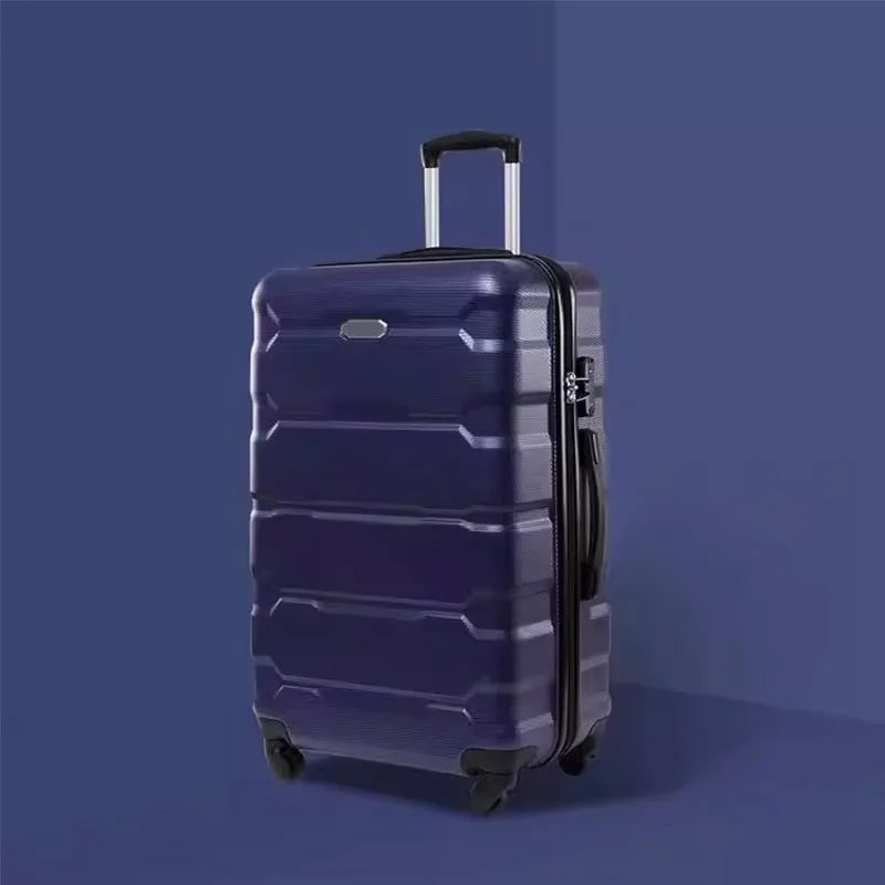 2025 lightweight 4-piece luggage set in ABS+PC material with spinner wheels.