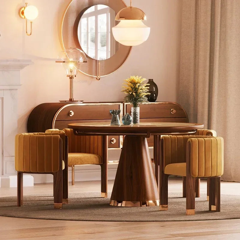 Elegant modern dining chair with solid wood frame and comfortable fabric seat, UK