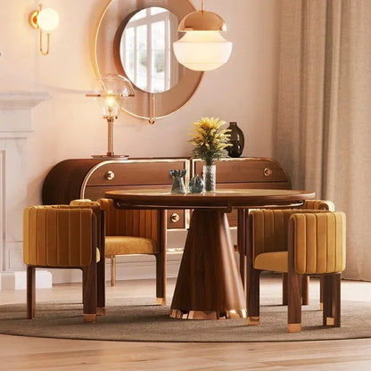 Elegant modern dining chair with solid wood frame and comfortable fabric seat, UK