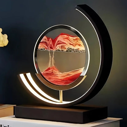 &quot;Minimalist sand art lamp for bedroom nightstand décor with soft LED lighting&quot;