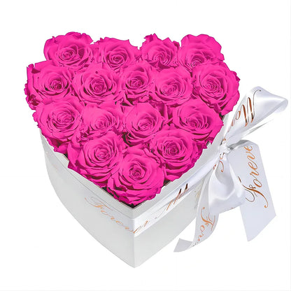 MODFIN heart rose box, beautifully packaged and ready for gifting.