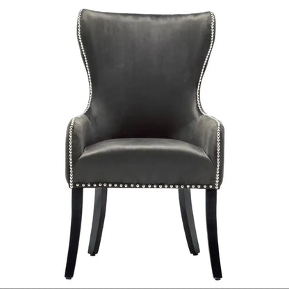 Durable wooden frame vintage dining chair, sturdy build.