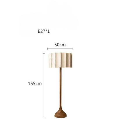 Floor lamp with dimensions labeled on a white background