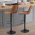 Side view of vintage-style bar stool with metal frame