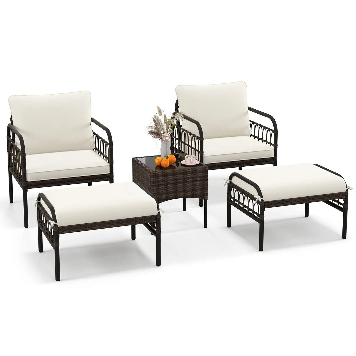 easy-to-assemble rattan garden set