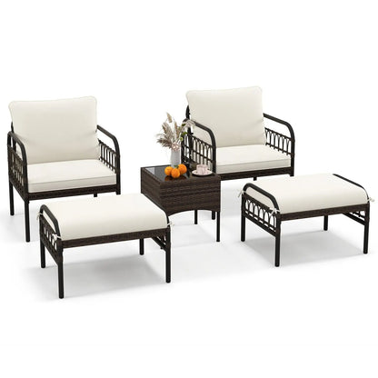 easy-to-assemble rattan garden set
