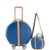 Rounded 18-inch cabin trolley luggage in ABS material with TSA lock.