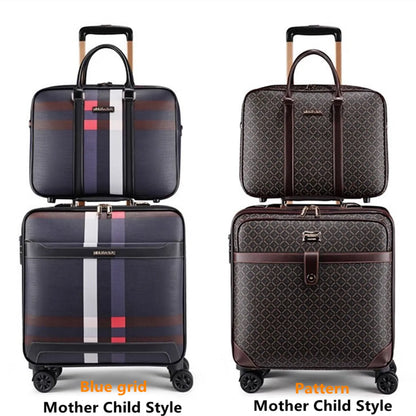 Elegant carry-on luggage for international travel in black PU finish.&quot;